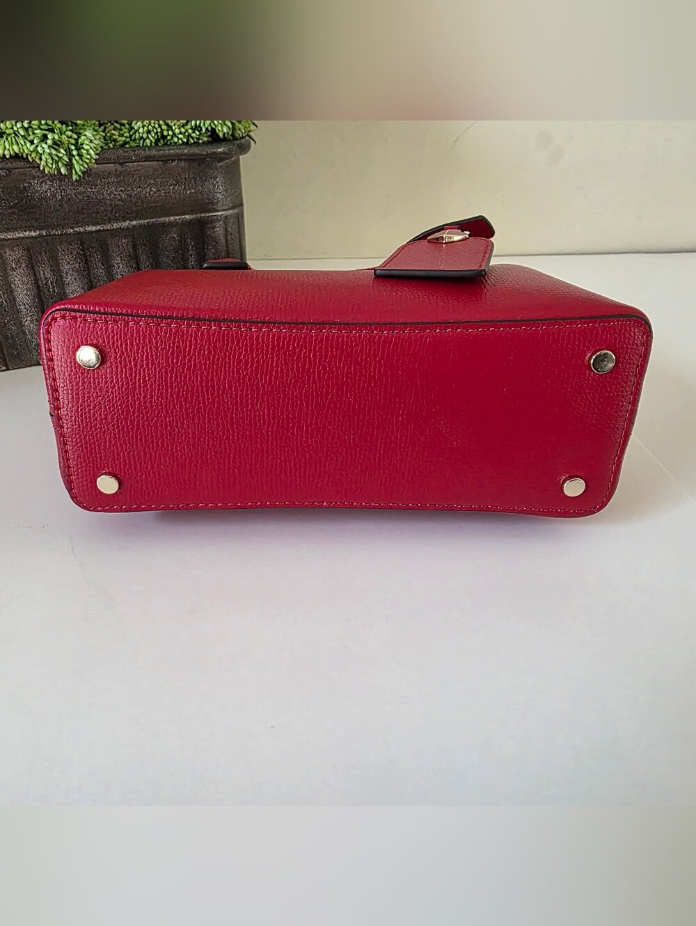 Kate Spade Margaux Mini Satchel Crossbody Hot Chili Red Textured Leather - Picture 8 of 14